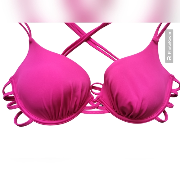 Sundazed hot pink bikini top strappy push up double padded protection size 36B/C - Picture 3 of 10